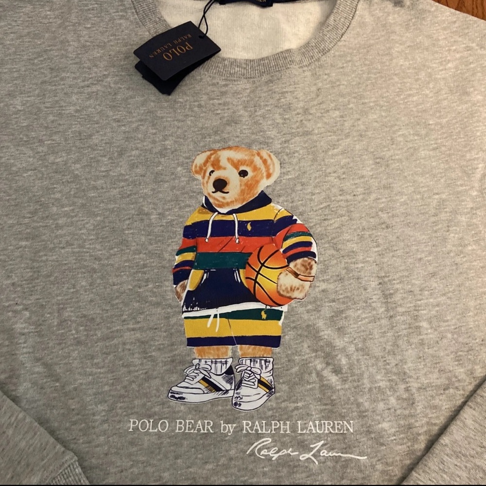 NWT Ralph Lauren Polo Bear Crewneck Sweatshirt Basketball  *See Description